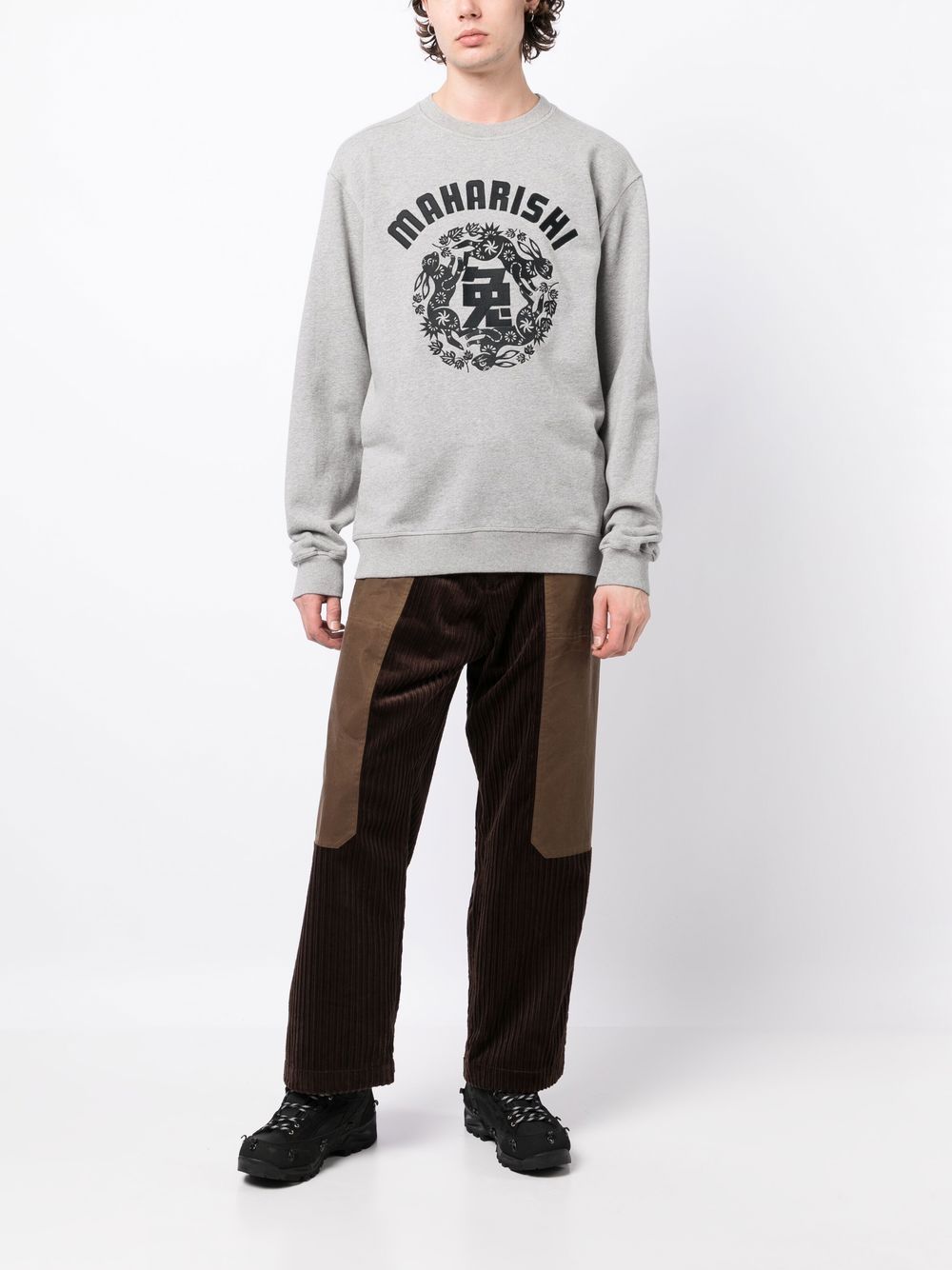 Maharishi Sweater met logoprint - Grijs