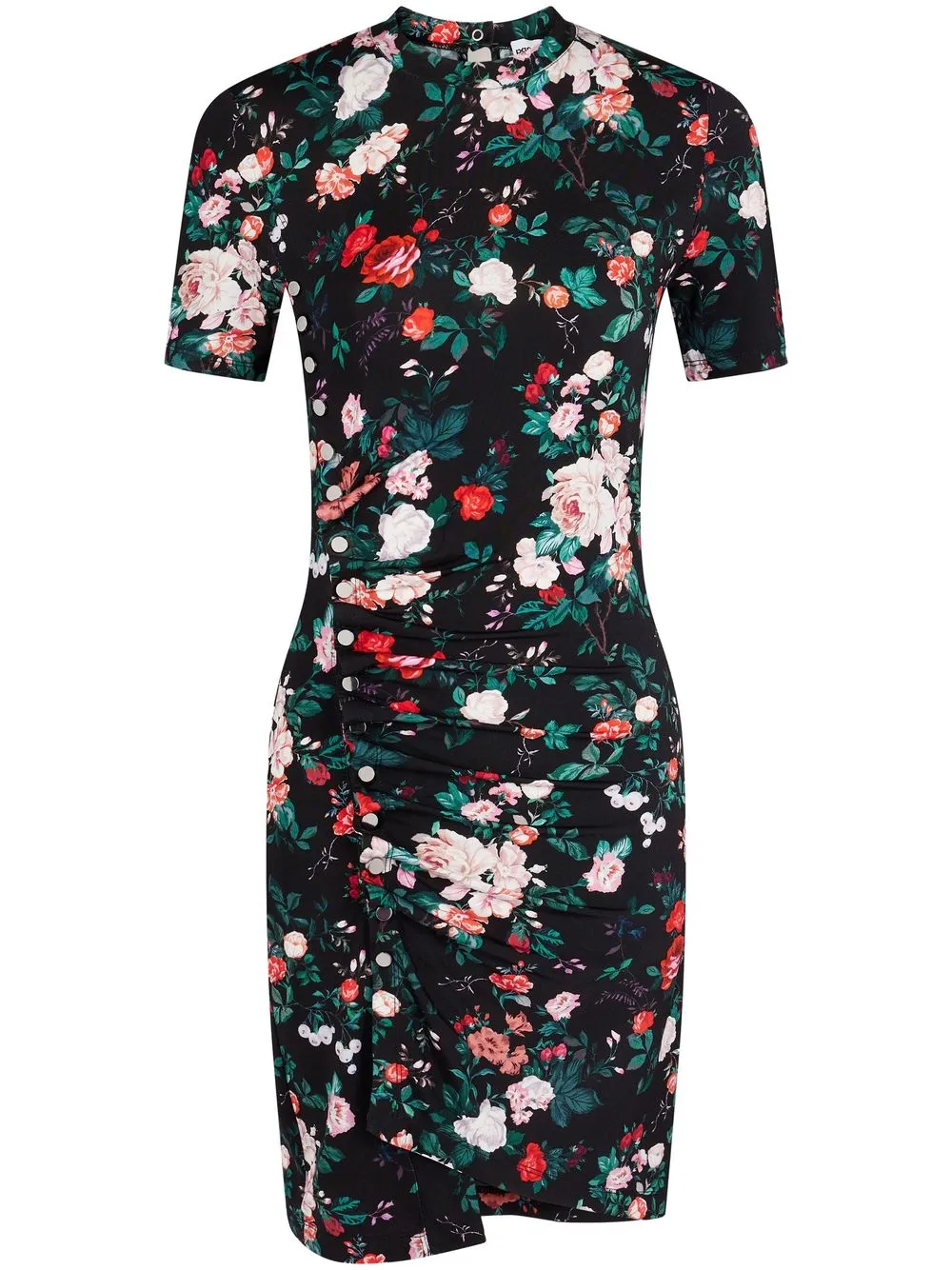 

Paco Rabanne floral-print draped-detail dress - Black