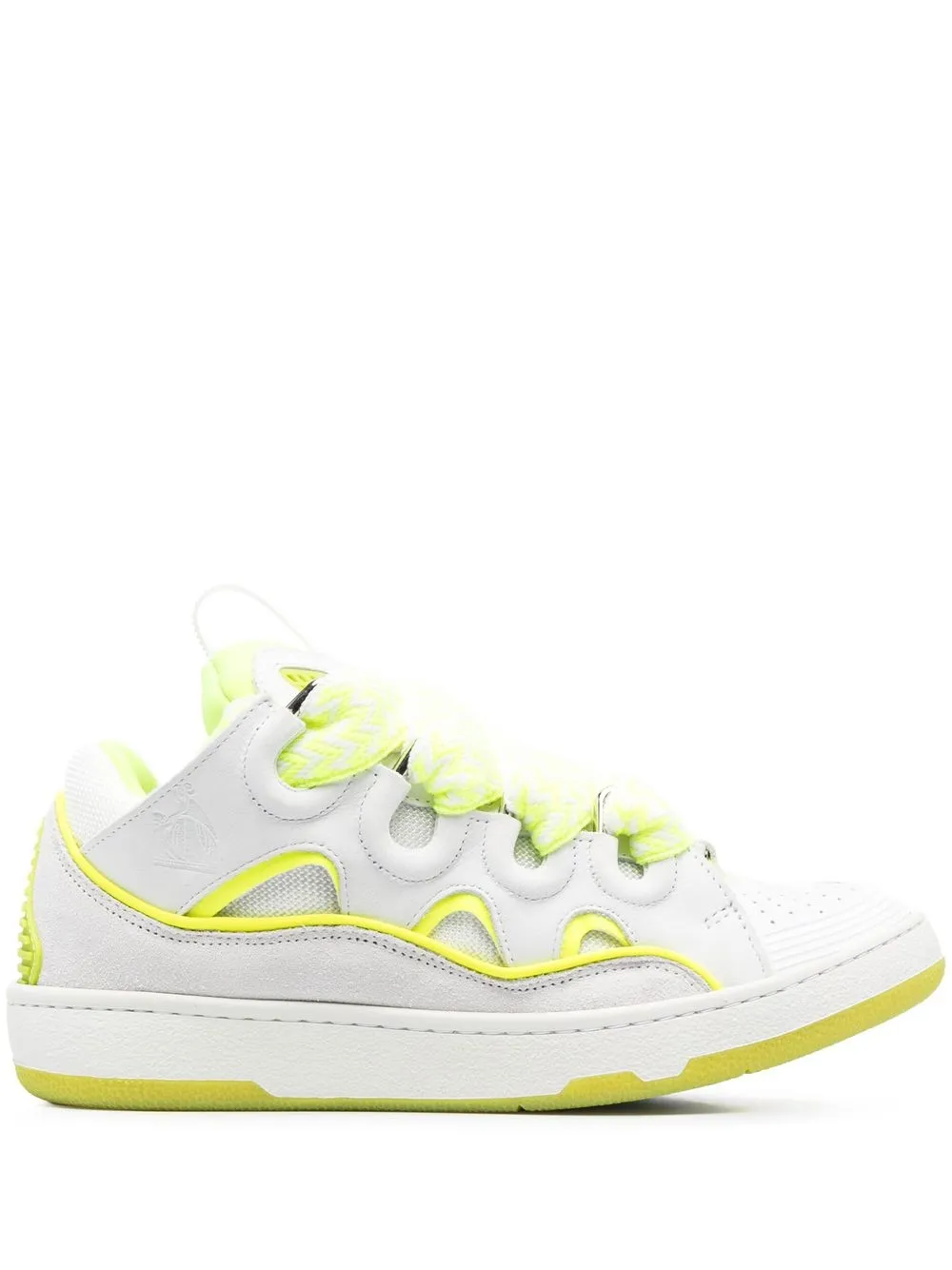 

Lanvin Curb panelled lace-up sneakers - White