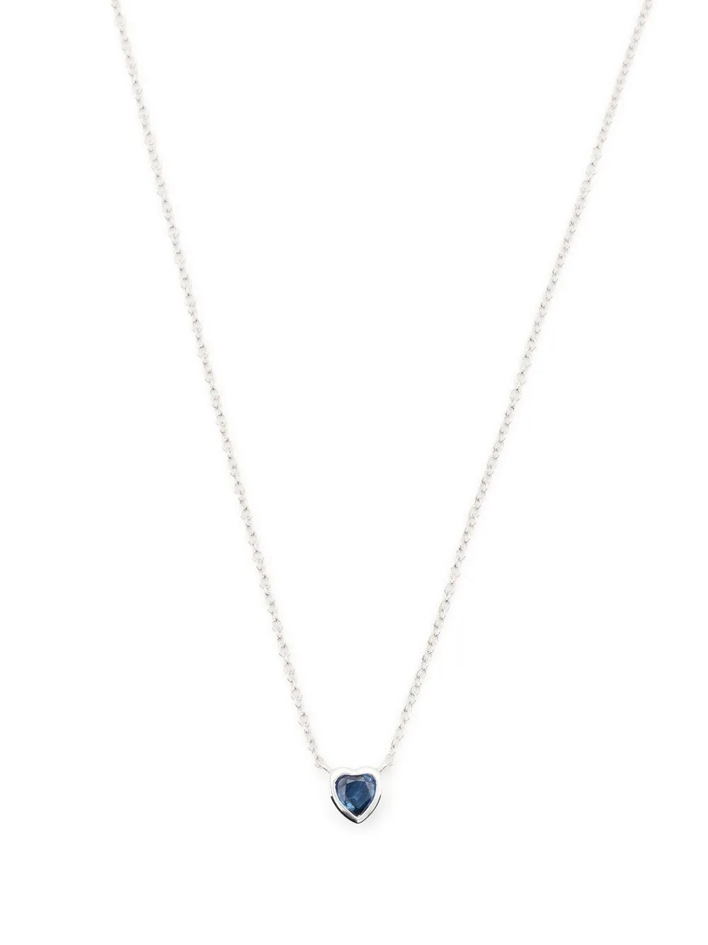Ef Collection 14kt white gold Heart sapphire necklace - Silver