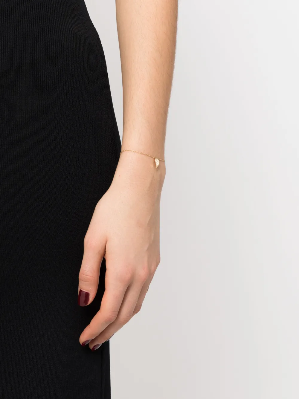 Ef Collection 14kt Yellow Gold Angel Wing Diamond Bracelet In Gold