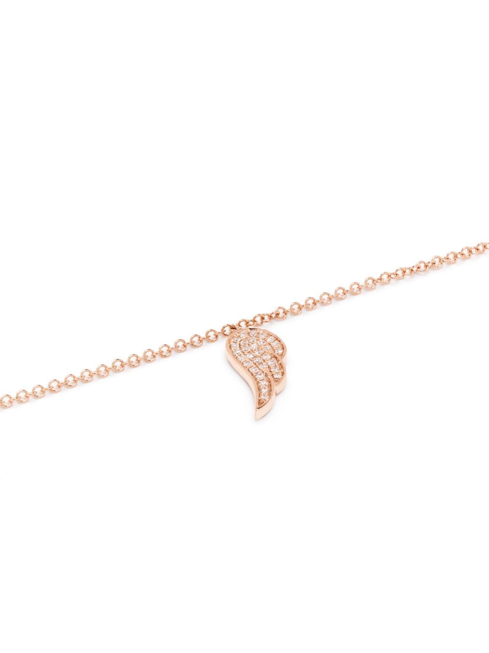 Shop Ef Collection 14kt Rose Gold Angel Wing Diamond Bracelet In Pink
