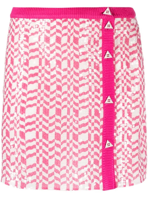 Missoni sequinned geometric-print silk miniskirt