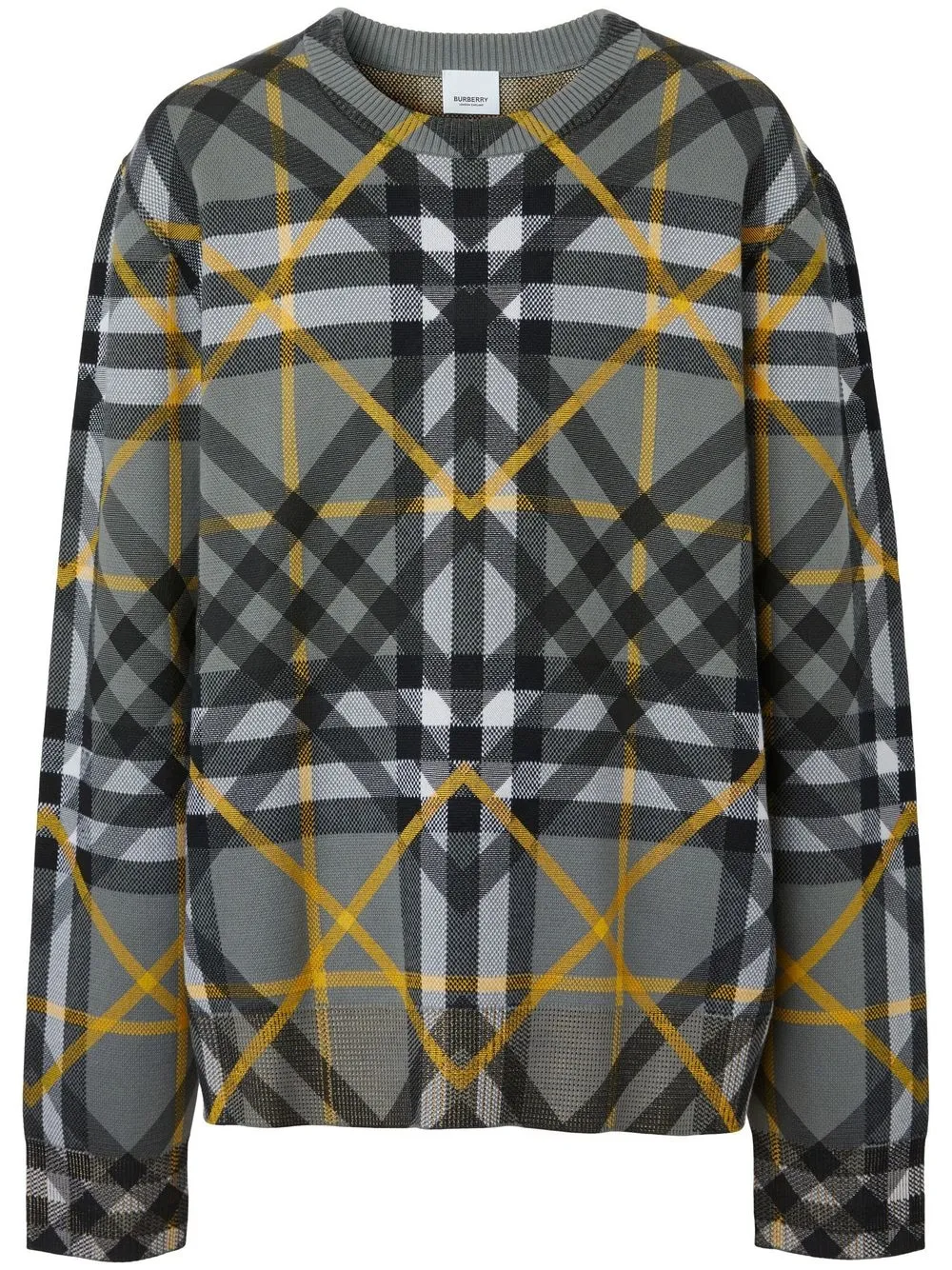 

Burberry layered check cotton jacquard jumper - Black