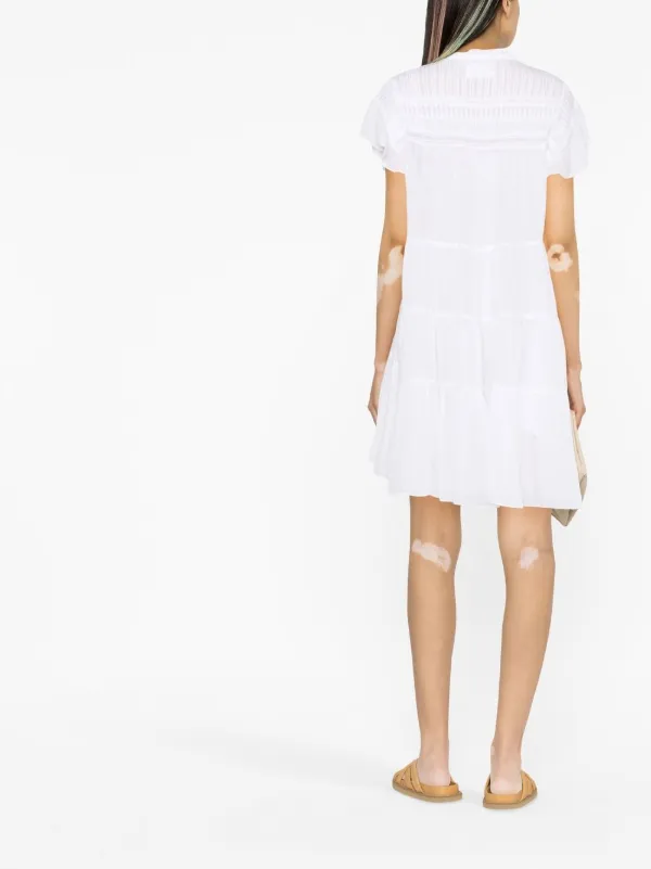 MARANT ÉTOILE Lanikaye Tiered Cotton Minidress | White