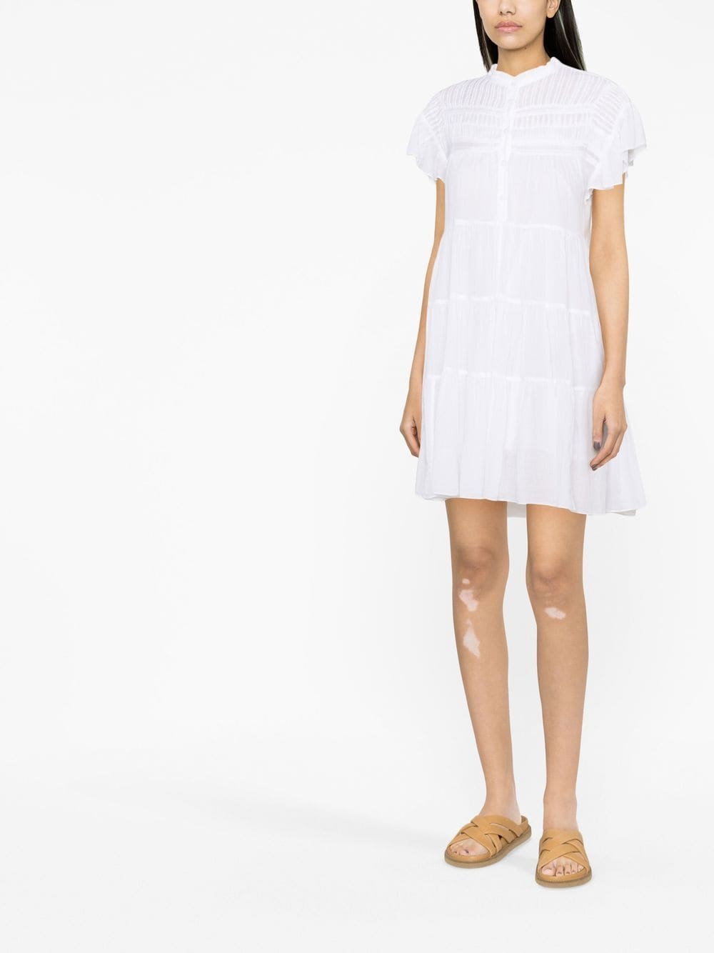 Shop Isabel Marant Étoile Lanikaye Tiered Cotton Minidress In White