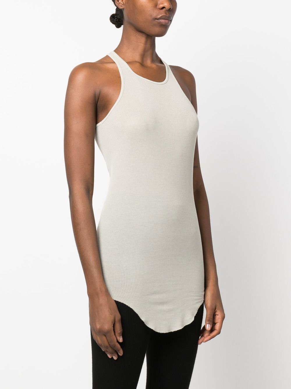 Shop Rick Owens Basic Ribbed Tank Top In Neutrals