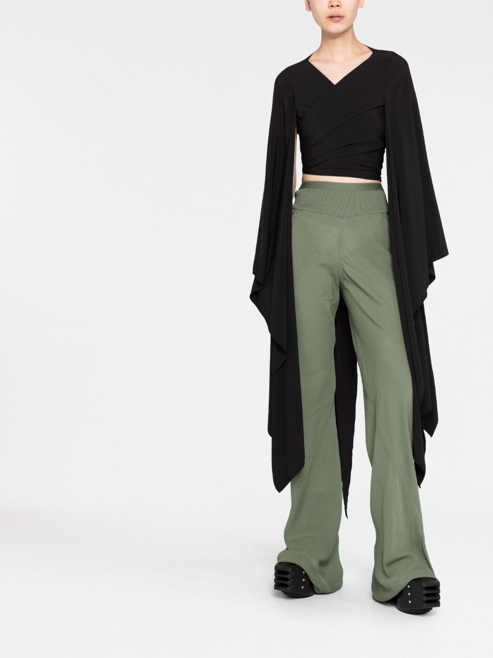 Rick Owens Blouse met gedrapeerde mouwen - Zwart