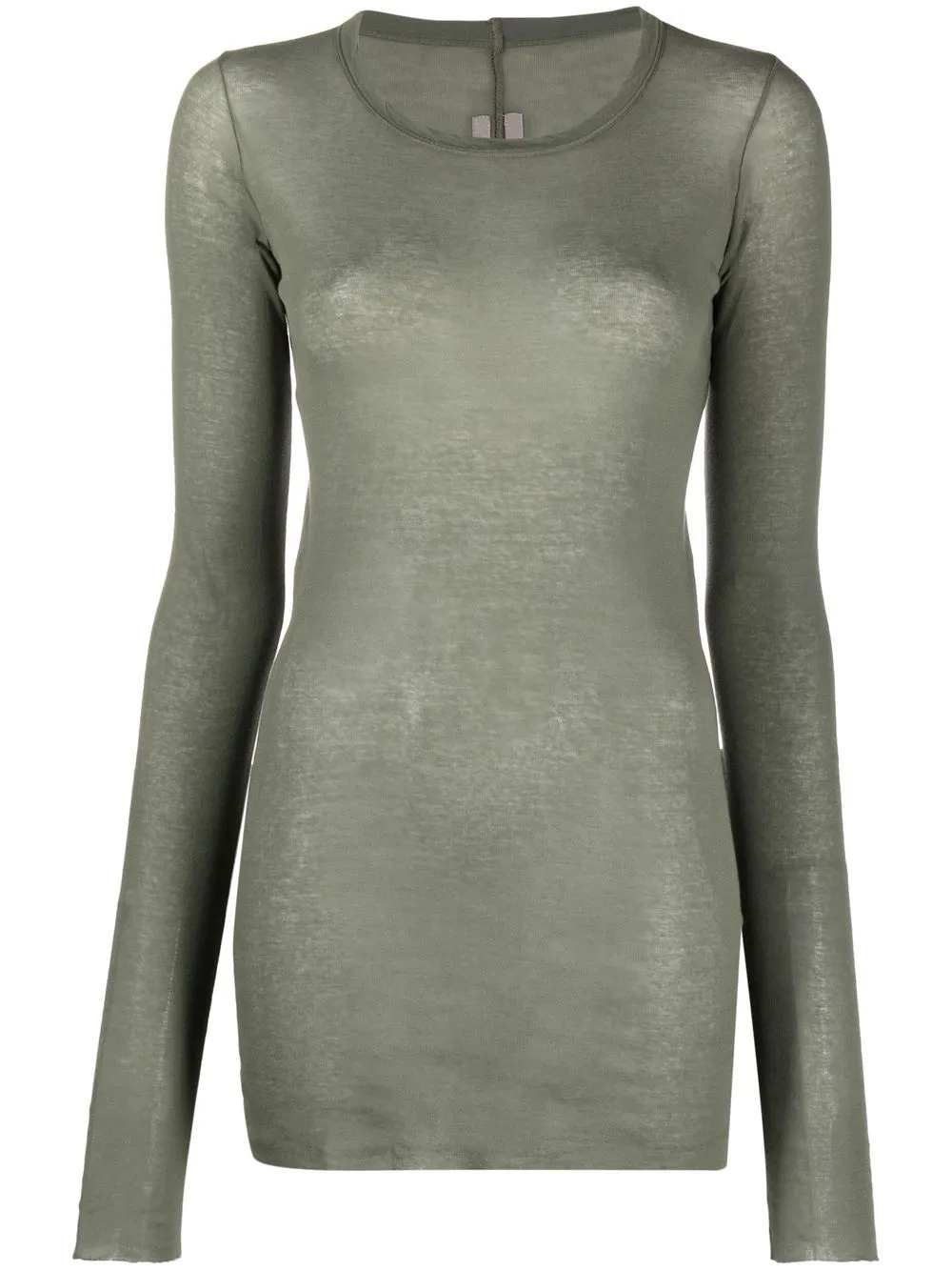 

Rick Owens top tejido de canalé manga larga - Verde