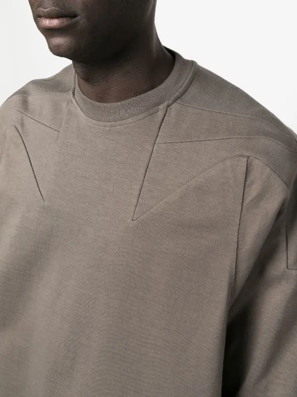 Rick Owens seam-detail Organic Cotton T-shirt | Brown | FARFETCH