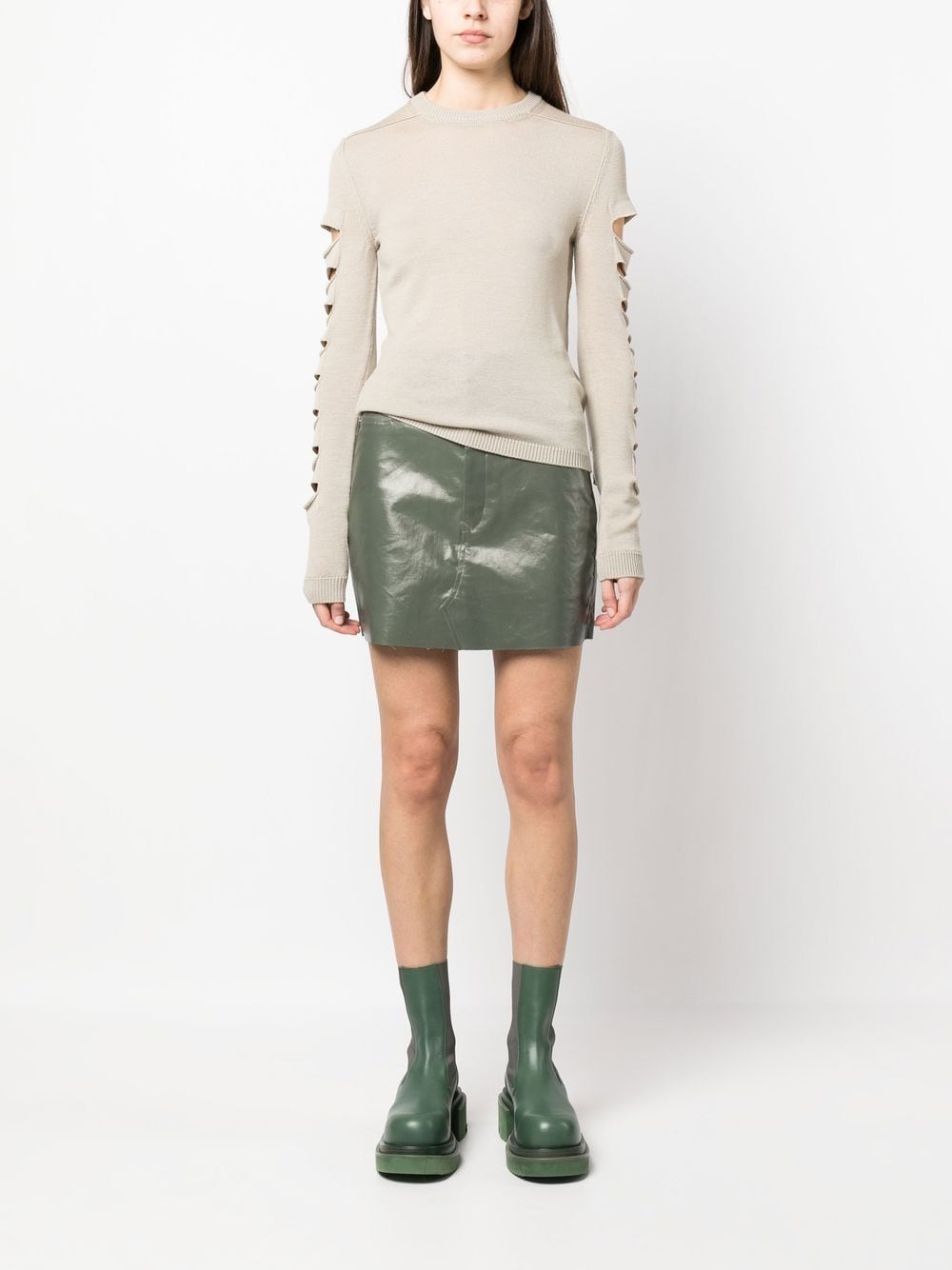 Rick Owens Mini-rok met laklaag - Groen