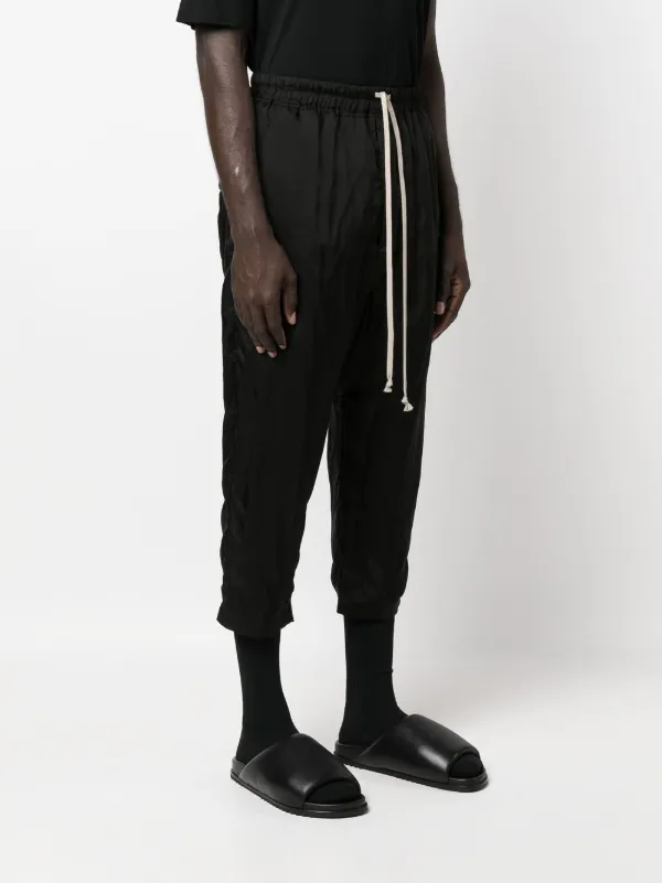 RICK OWENS CROPPED TRACK PANTS 48