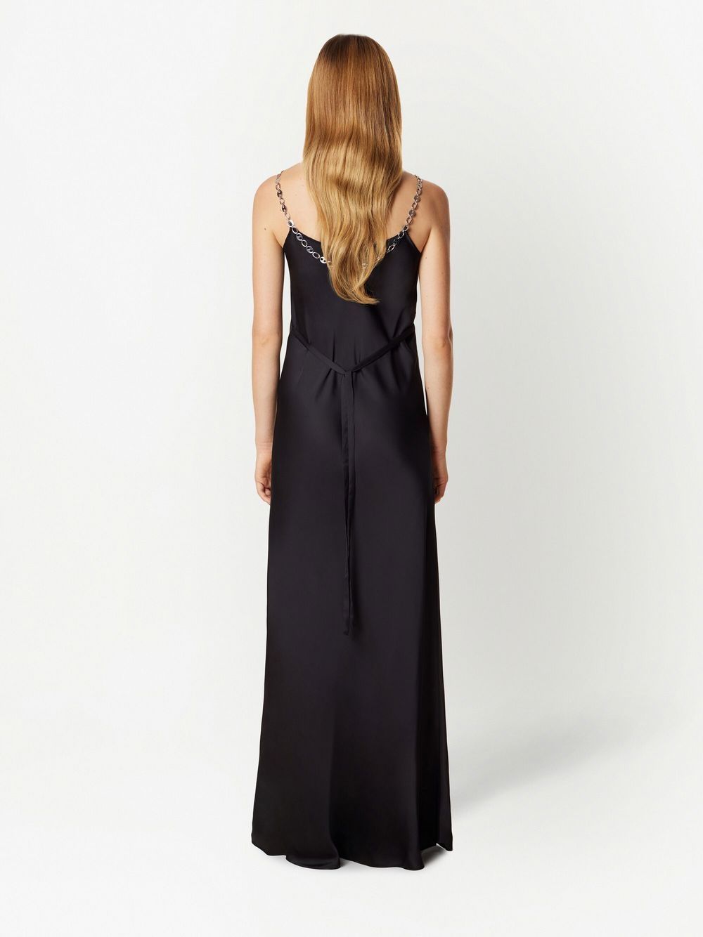 Shop Rabanne Chain-link Shoulder Strap Dress In Black