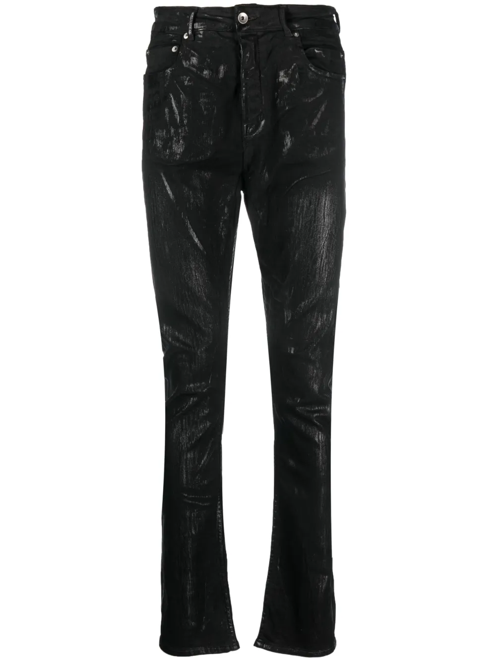 Rick Owens DRKSHDW foiled-finish skinny jeans - Black