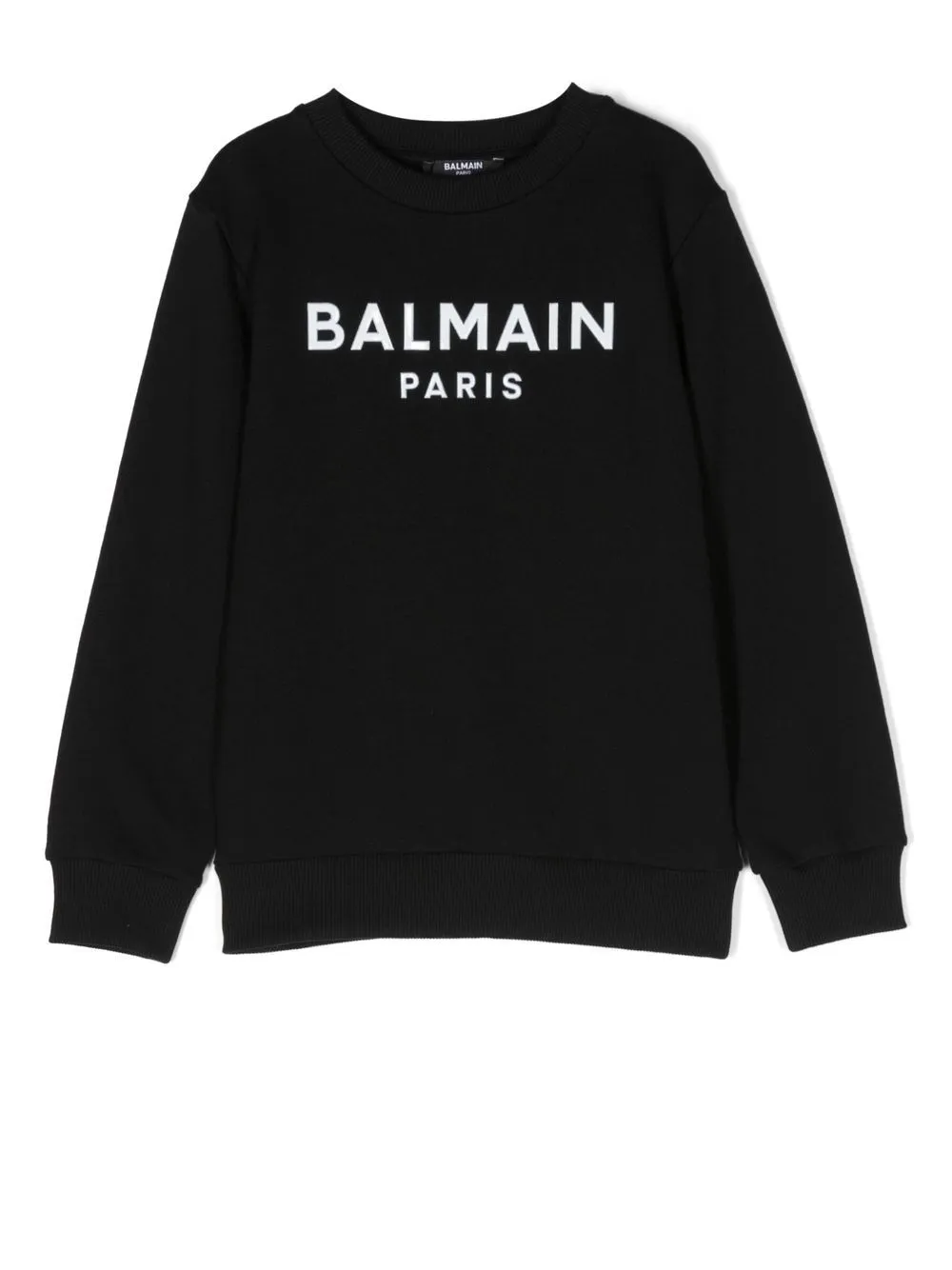 Balmain Logo-plaque Cotton Sweatshirt In Black