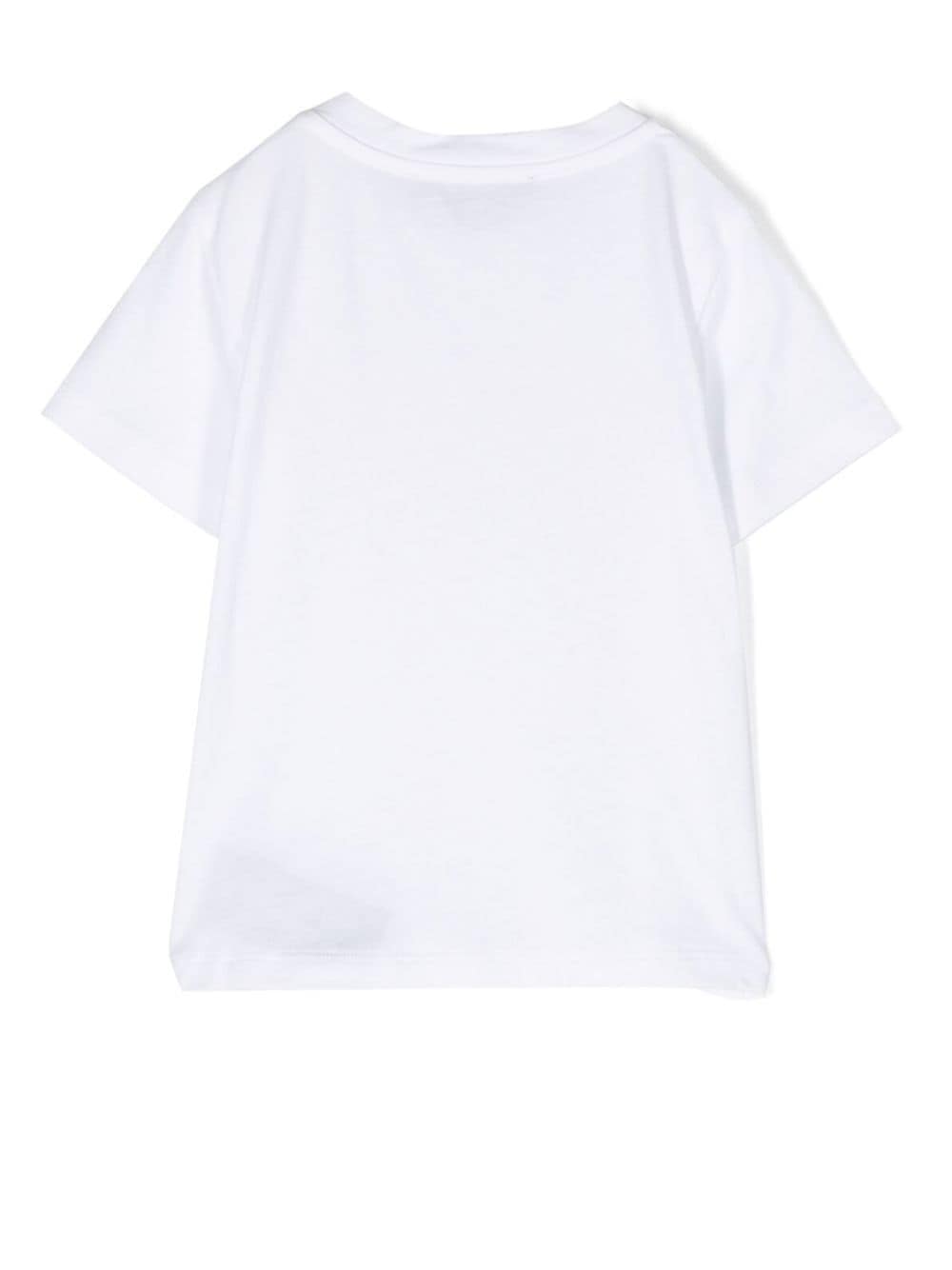 Shop Balmain Glitter-logo Cotton T-shirt In 白色