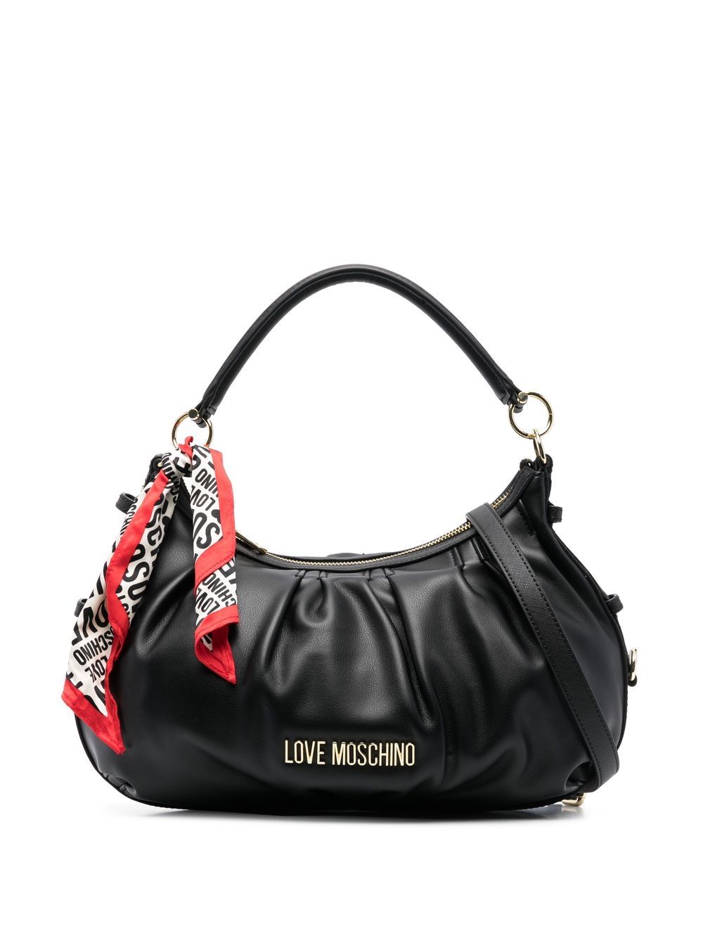 Love Moschino Logo标牌围巾细节托特包 In Black