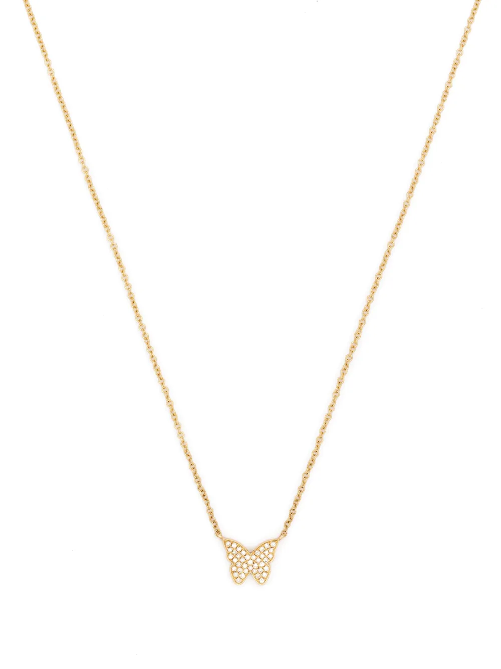 Ef Collection 14kt yellow gold Butterfly diamond necklace