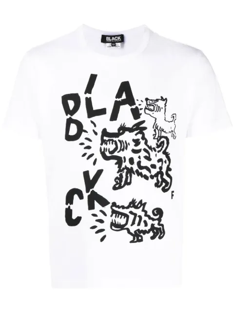 Black Comme Des Garcons logo-print short-sleeve T-shirt Men