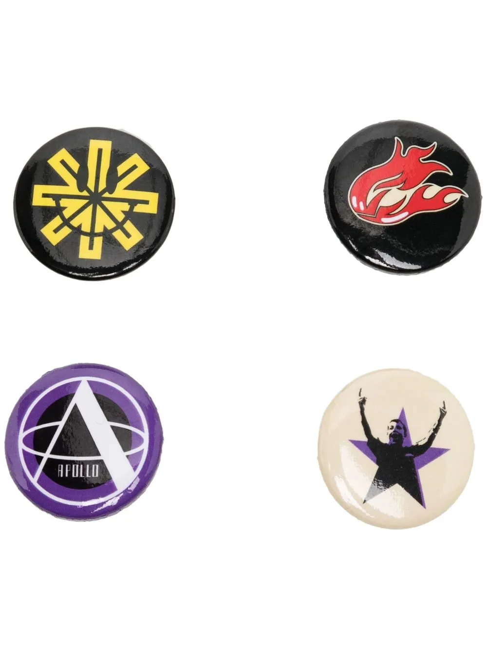 

Raf Simons four-pack printed pins - Black