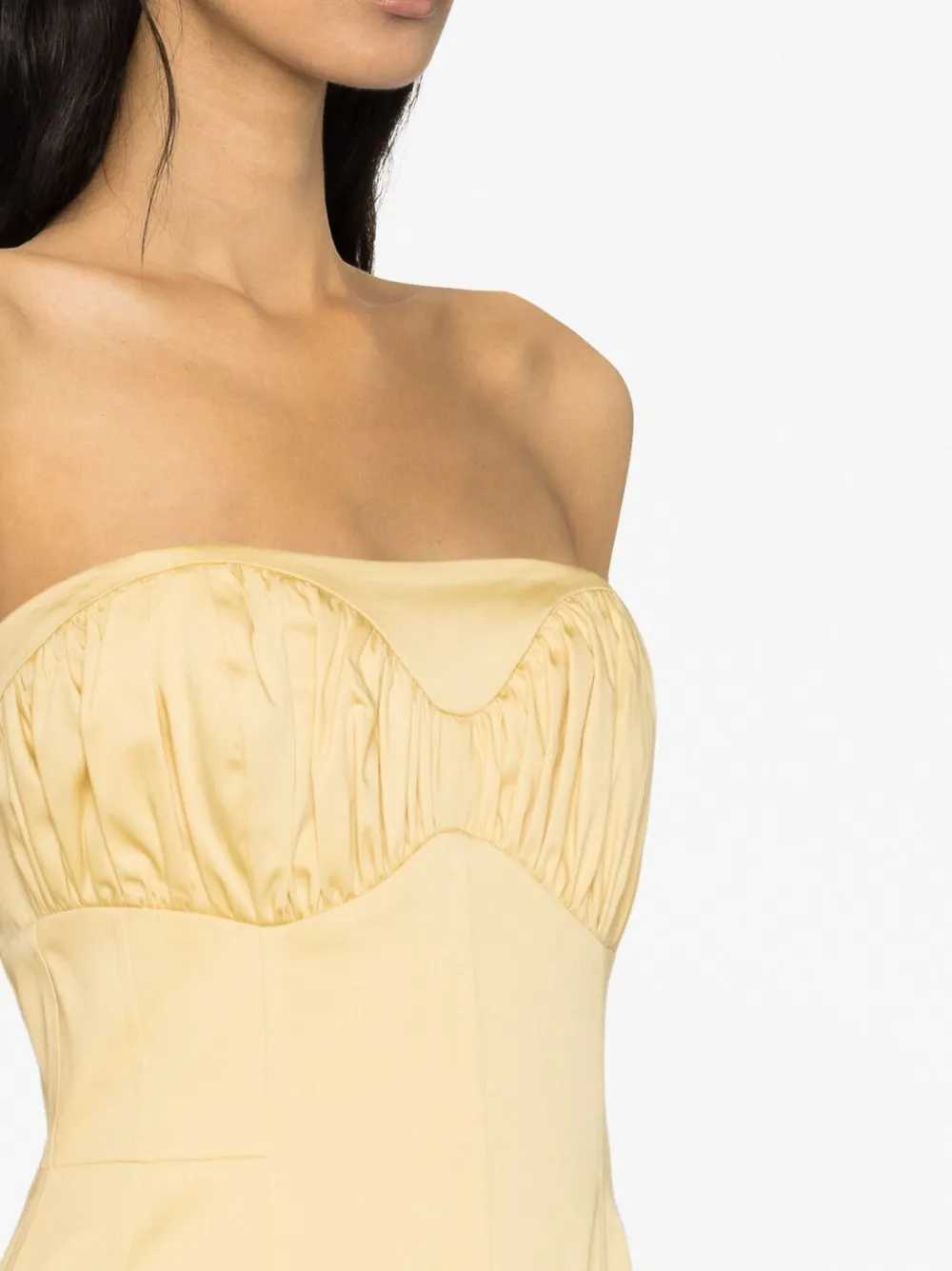 Shop Tove Lauryn Strapless Midi Dress In Yellow