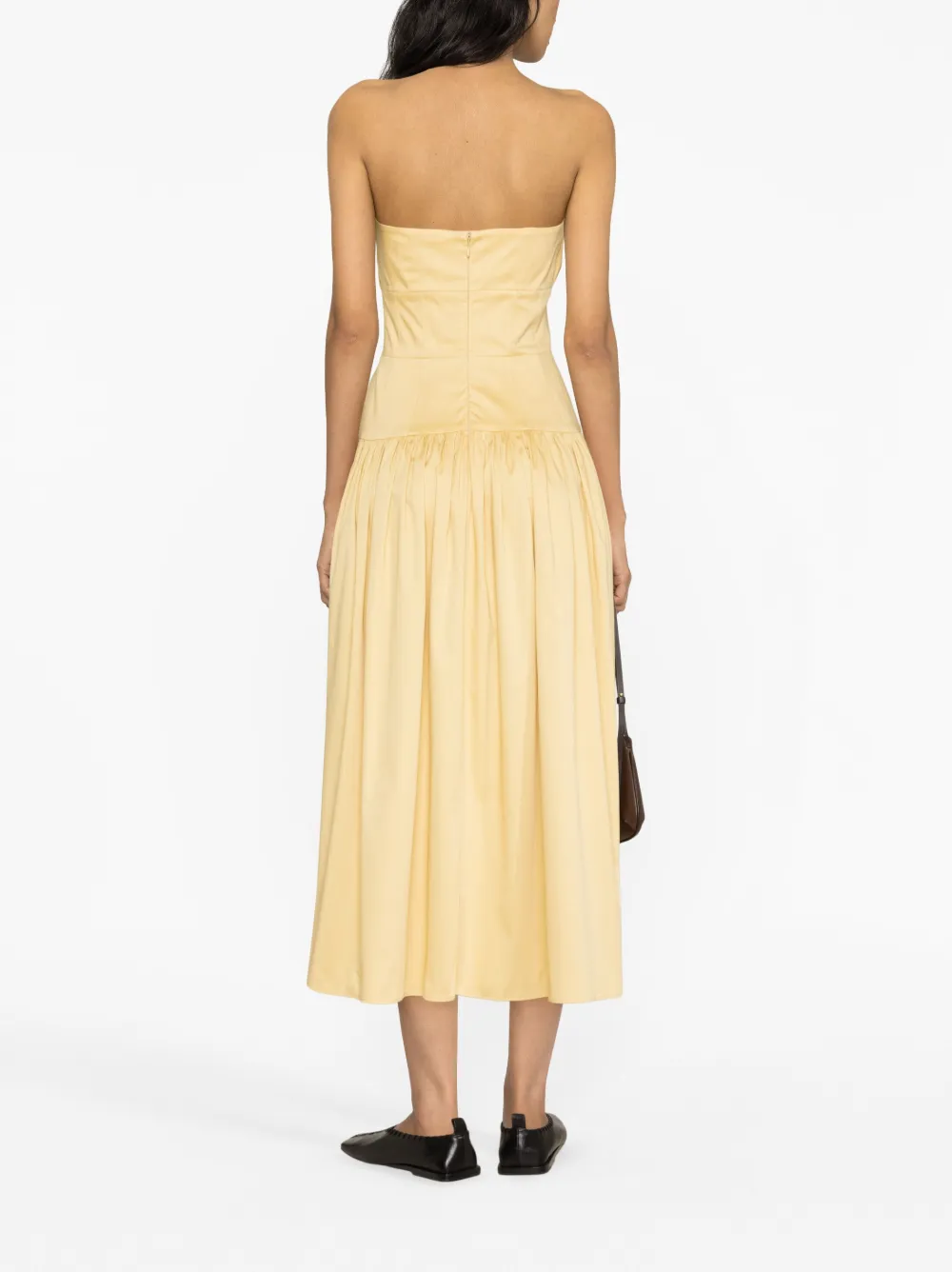Shop Tove Lauryn Strapless Midi Dress In Yellow