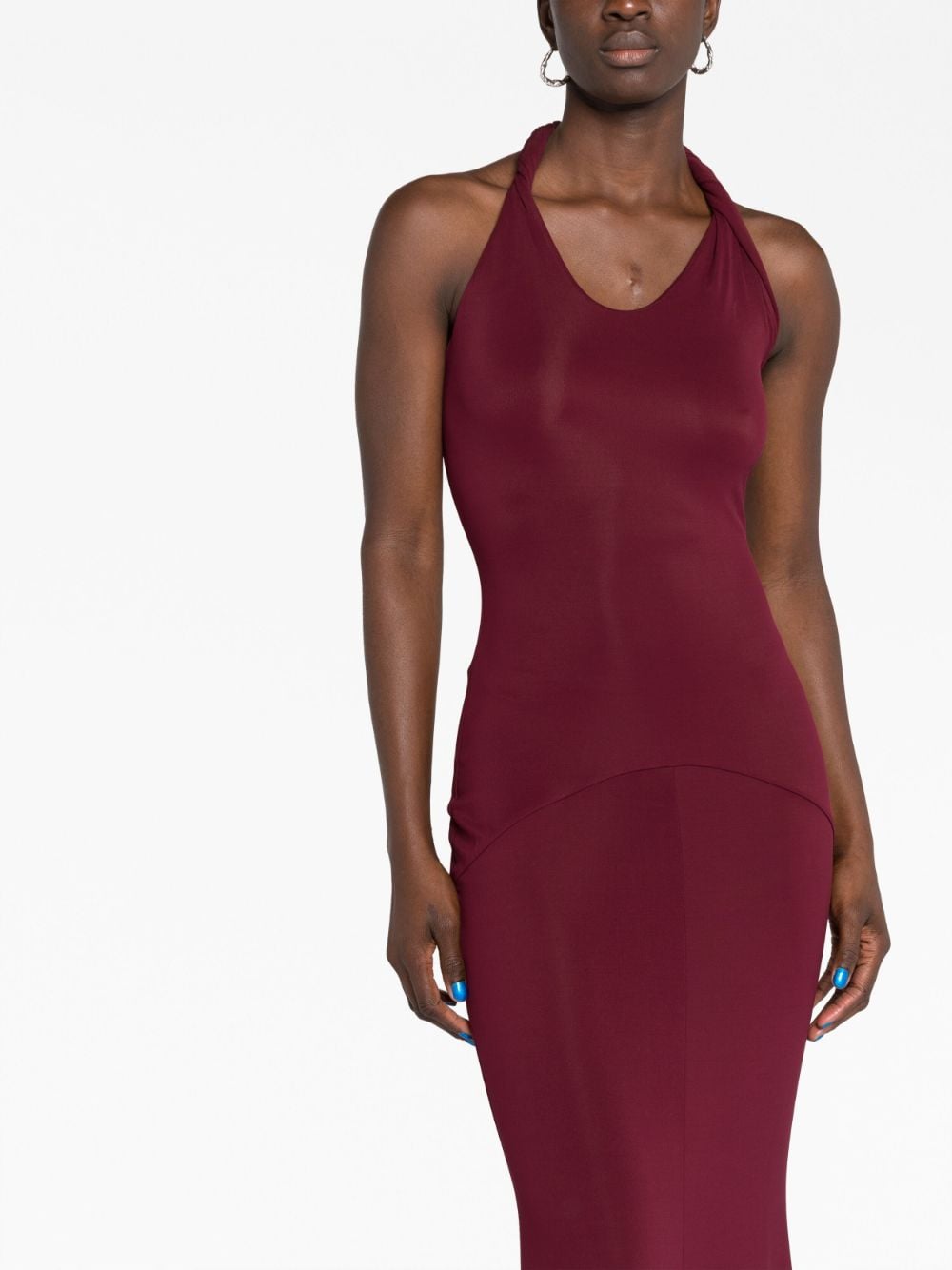 Shop Tove Eleanor Twist-detail Halterneck Dress In Red