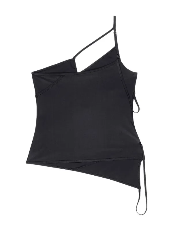 Balenciaga Asymmetric strap-detail Tank Top | Black | FARFETCH