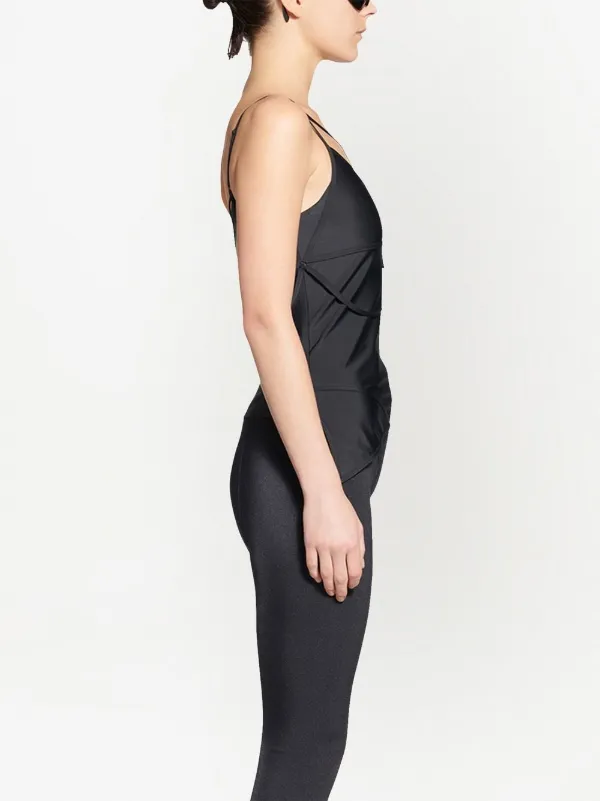 Balenciaga Asymmetric strap-detail Tank Top | Black