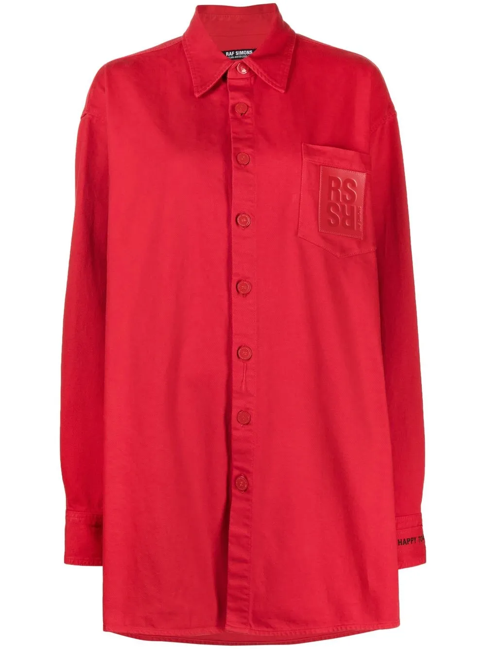 

Raf Simons oversized graphic-print shirt - Red