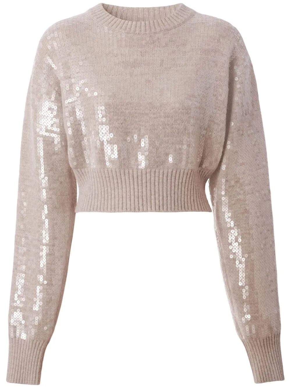 

Burberry sequin-embellished cropped cashmere jumper - Neutrals