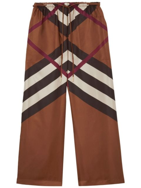 Burberry - checked wide-leg trousers