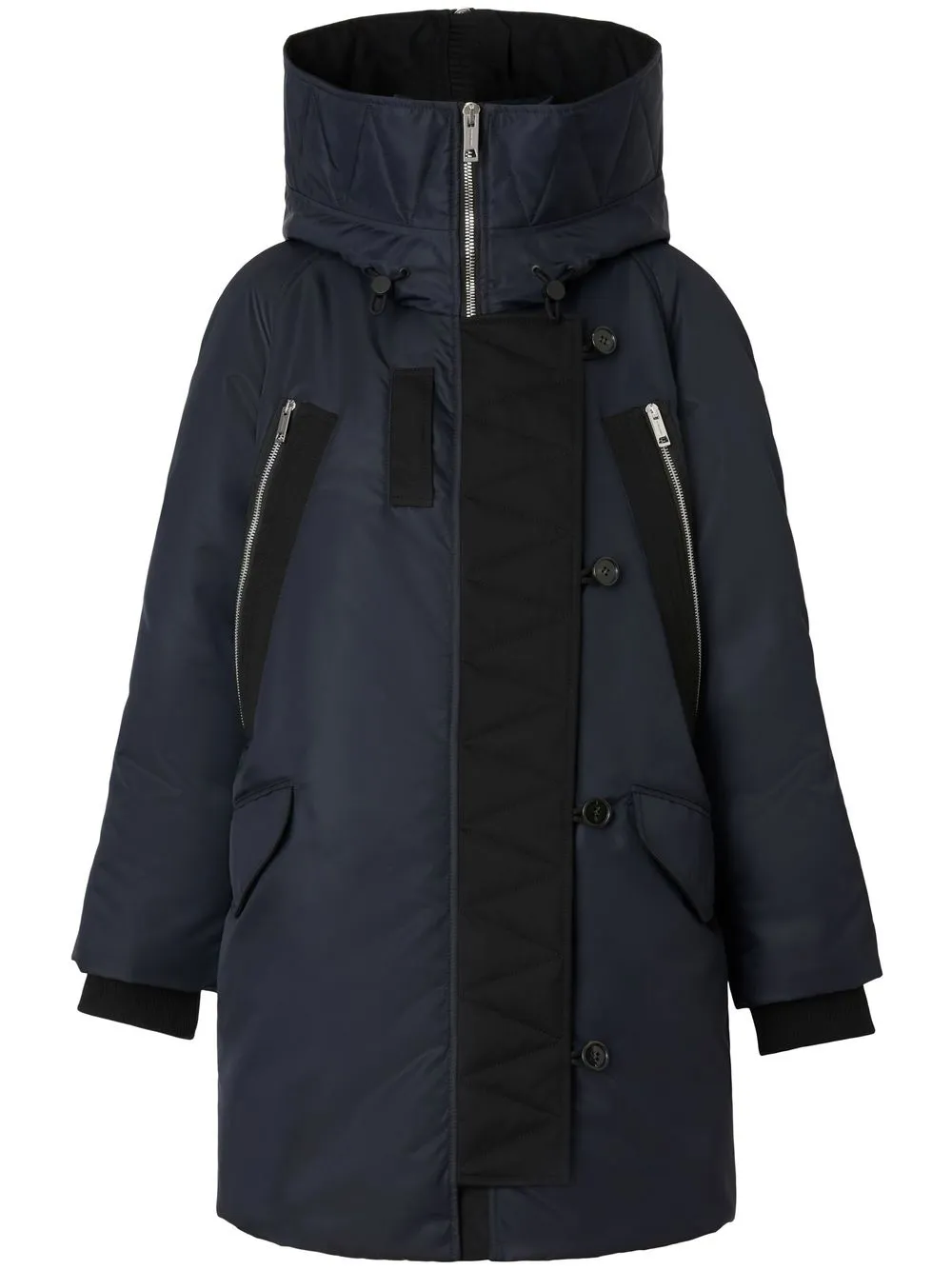 

Burberry oversized hooded puffer coat - Blue