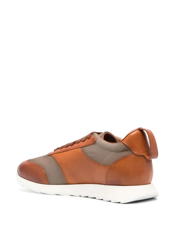Giorgio Armani Panelled low-top Sneakers | Brown | FARFETCH