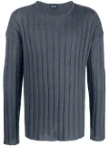 Giorgio Armani ribbed knit mohair-wool blend jumper - Blue