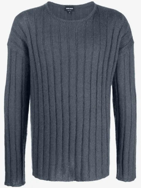 Giorgio Armani ribbed knit mohair-wool blend jumper