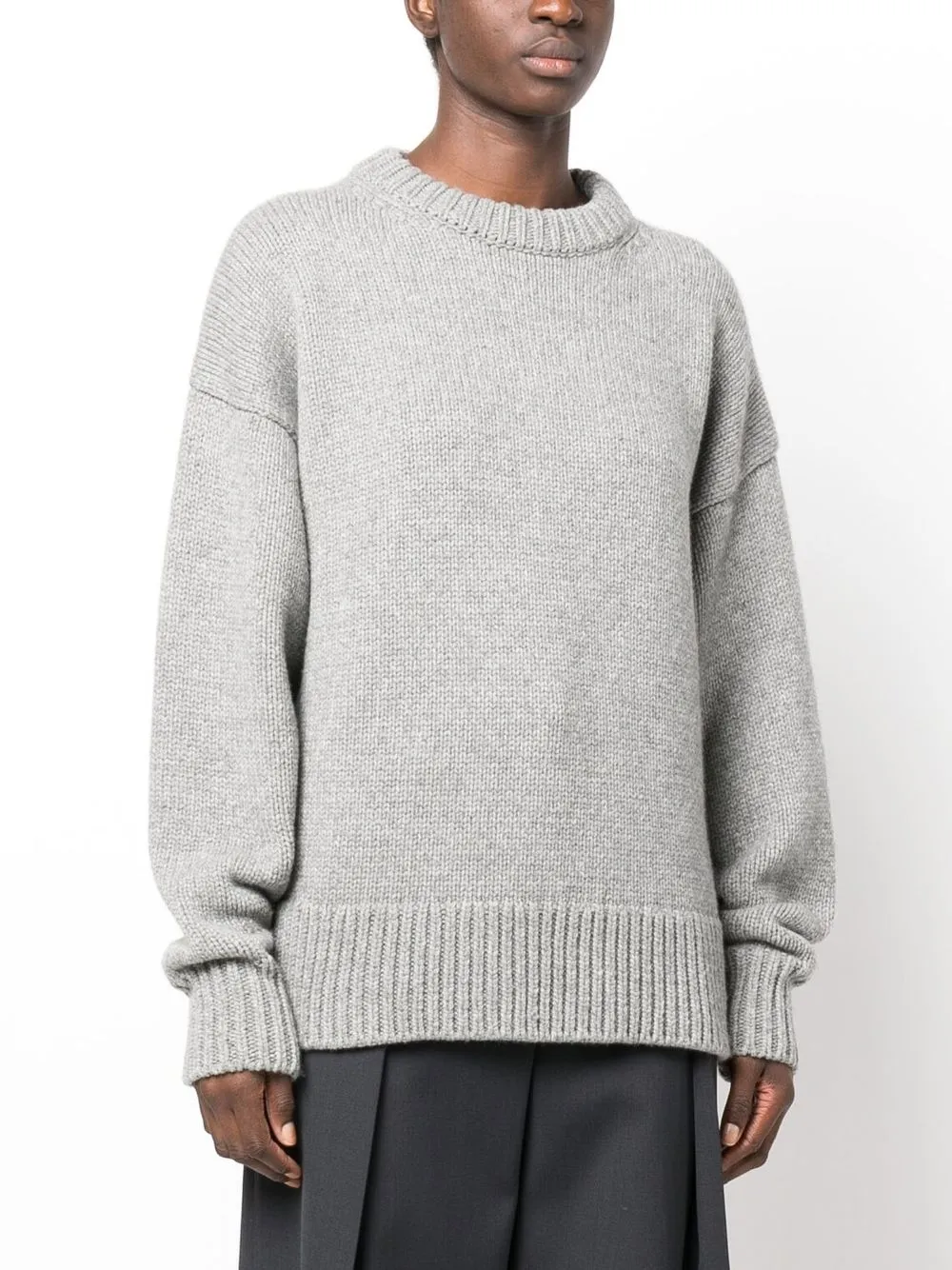 The Row Round-neck Long-sleeve Jumper In Gray