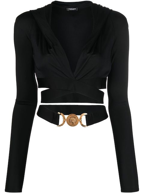 Versace Medusa Biggie crop hoodie