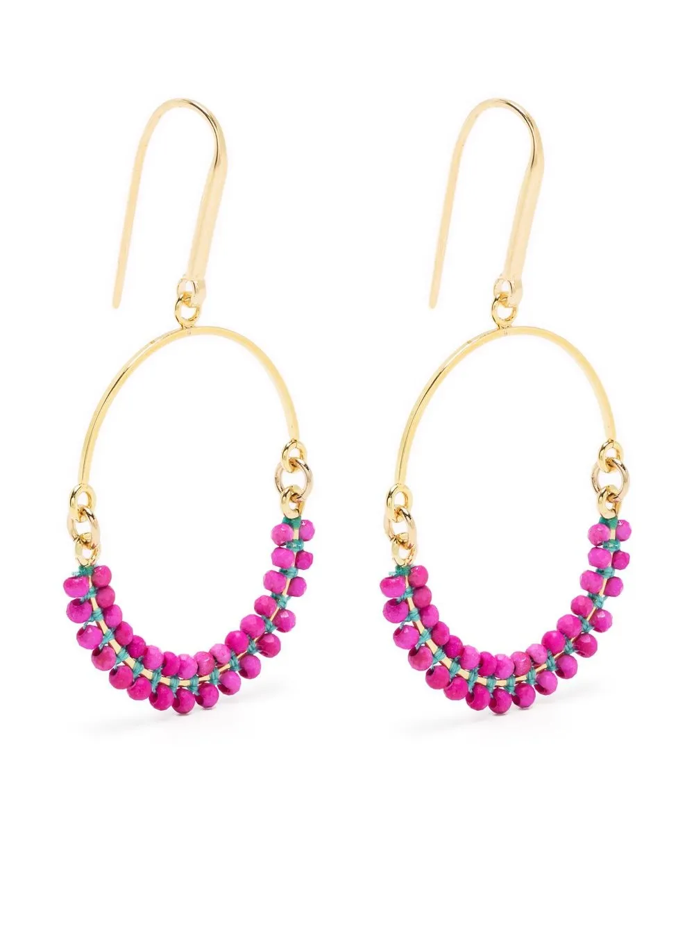 

Isabel Marant stone detailed hoop earrings - Pink