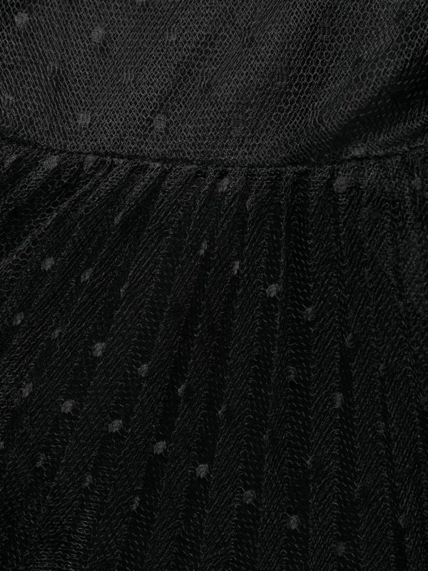 Red Valentino Short-sleeved Tulle Midi Dress - Black