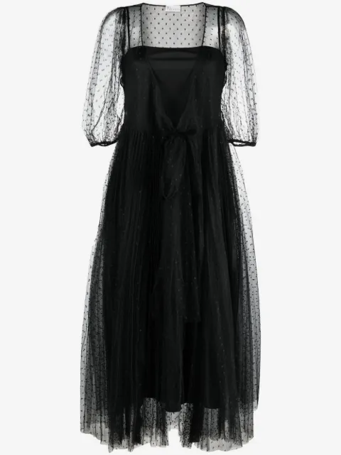 RED Valentino short-sleeved tulle midi dress
