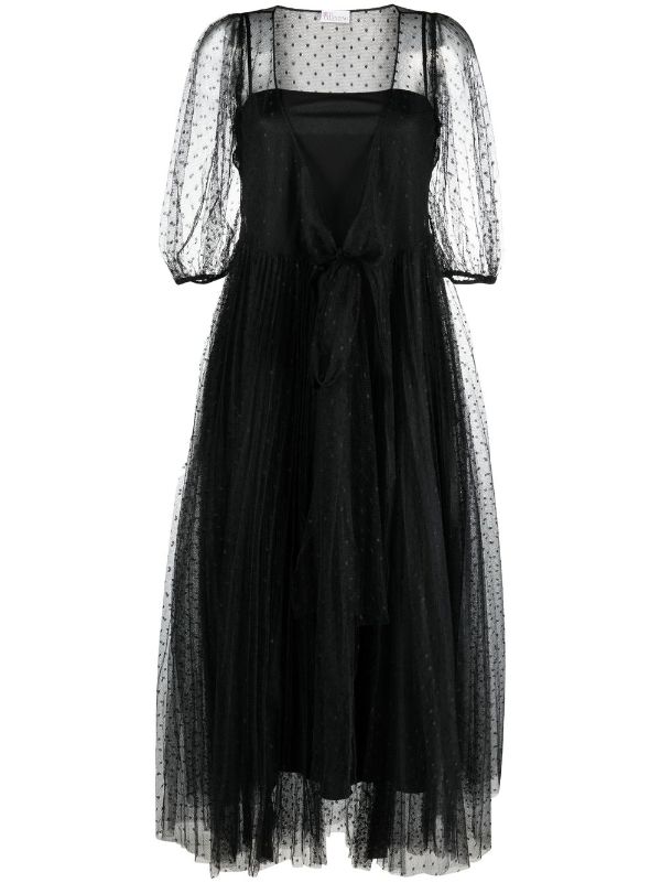 Valentino black tulle discount dress