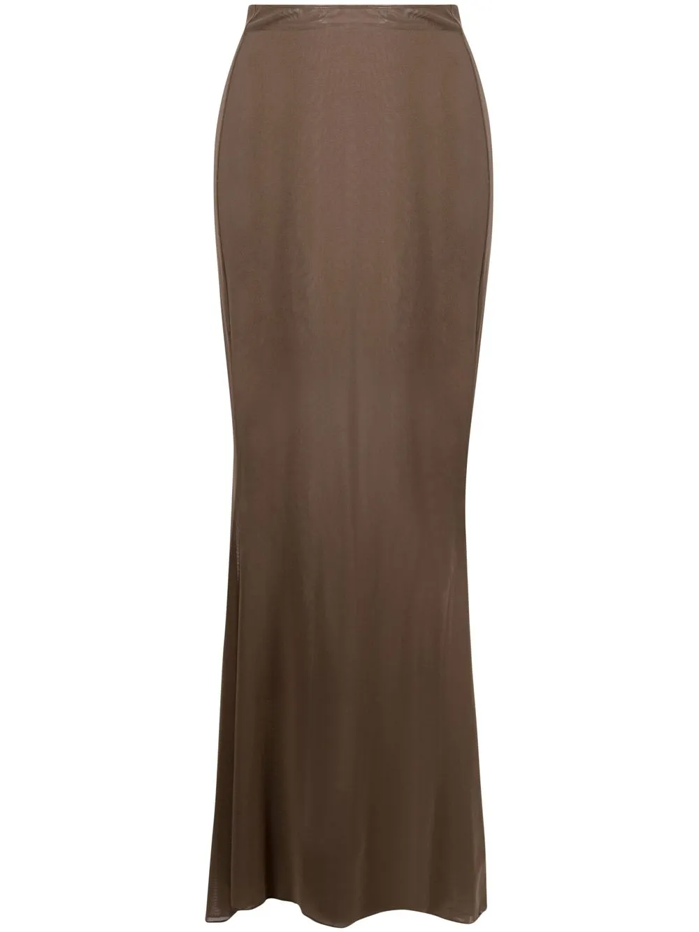 Saint Laurent Sheer Maxi Skirt In Brown