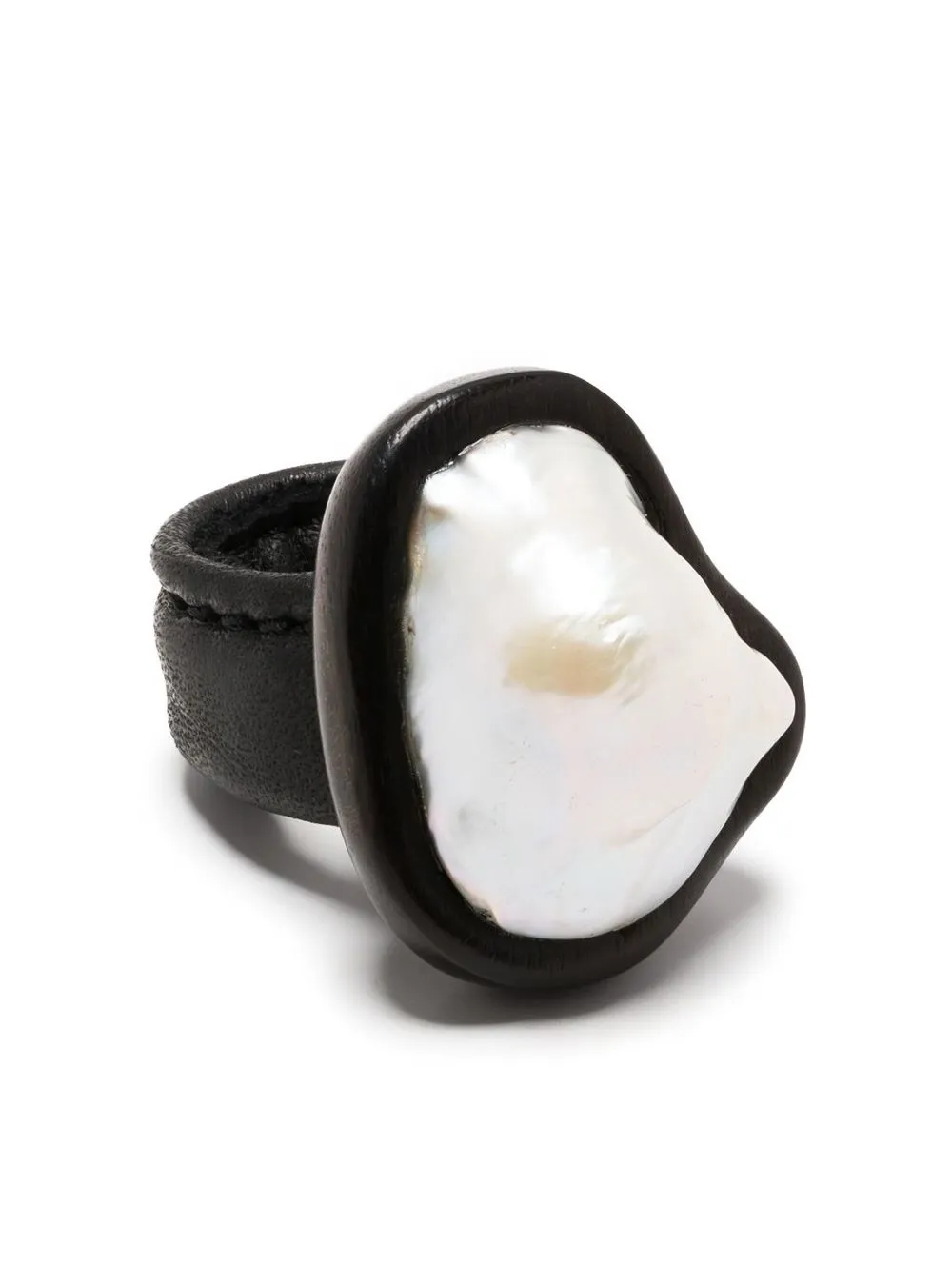 

Monies pearl-embellished leather ring - Black