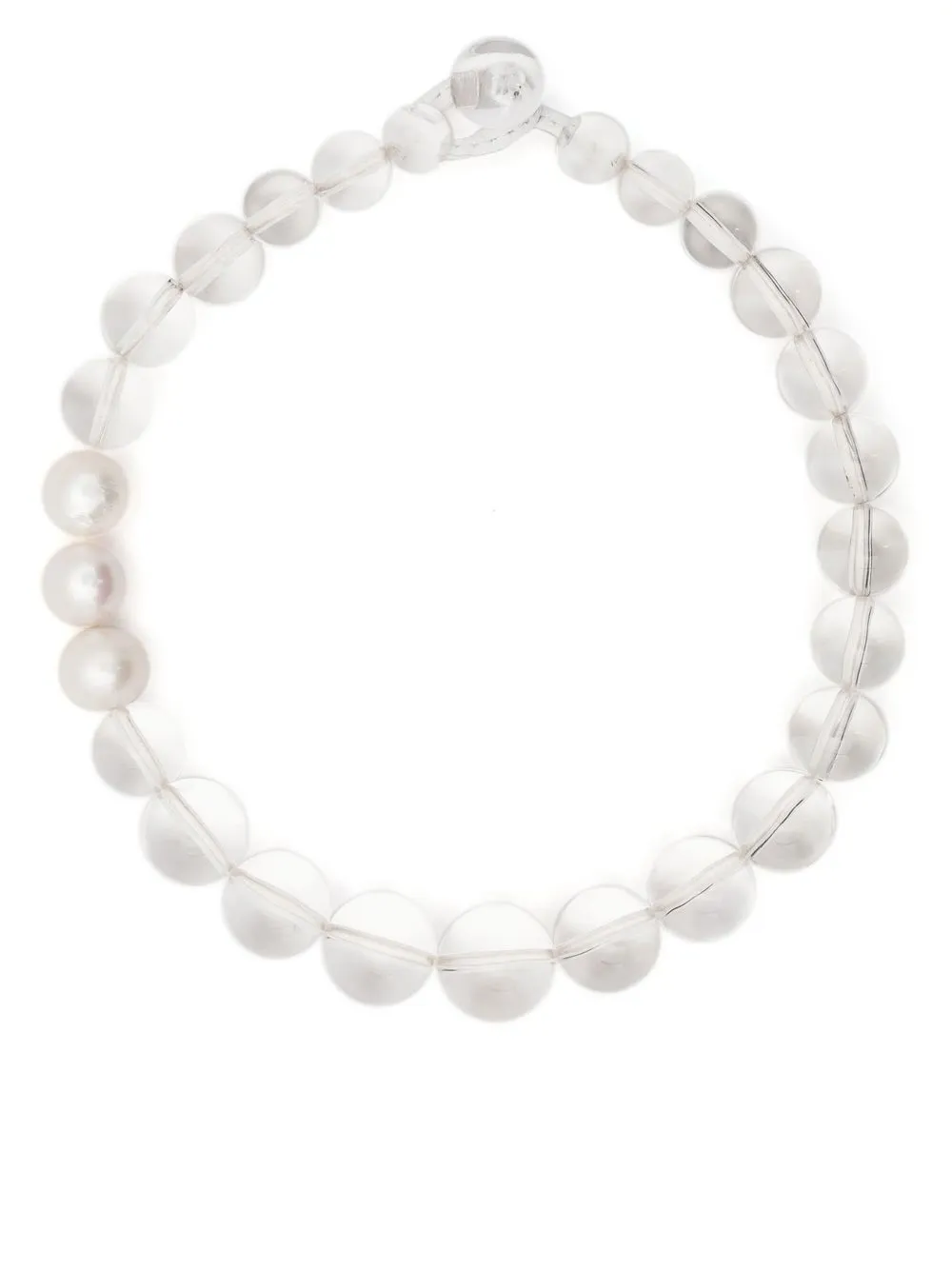 

Monies crystal-embellished beaded necklace - Neutrals