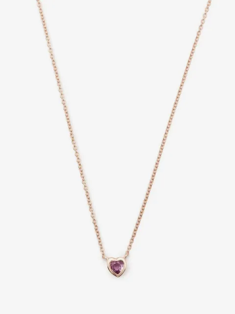 Ef Collection collar Heart en oro rosa de 14kt con zafiro