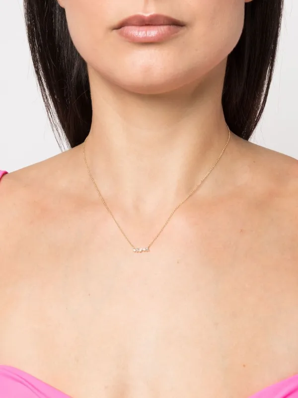 Ef Collection 14kt Yellow Gold Mini Diamond Bar Necklace Farfetch