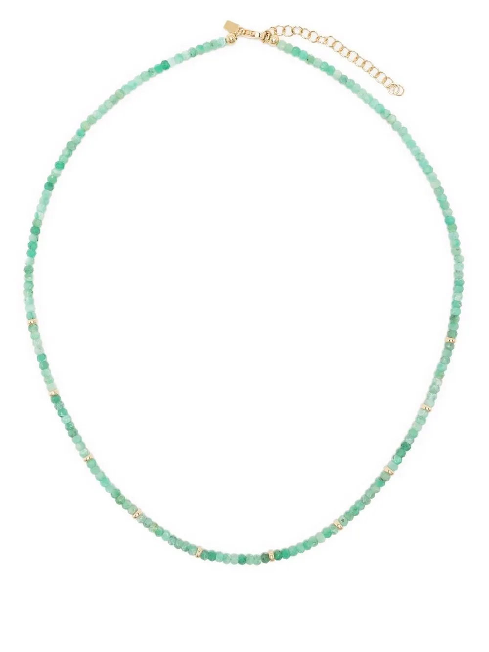 

Ef Collection 14kt yellow gold Birthstone emerald beaded necklace