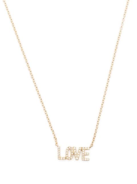 Ef Collection 14kt yellow gold Mini Love diamond necklace