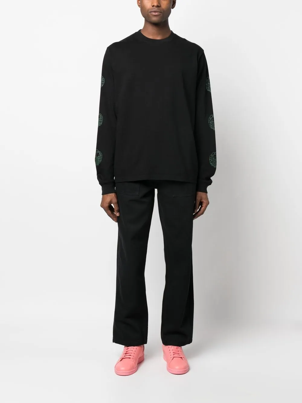 Palmes T-shirt met lange mouwen - Zwart